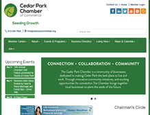 Tablet Screenshot of cedarparkchamber.org